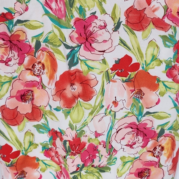 Adrianna Papell NWT Floral Sheath Dress Ruched Back Zip 10 - Picture 3 of 11
